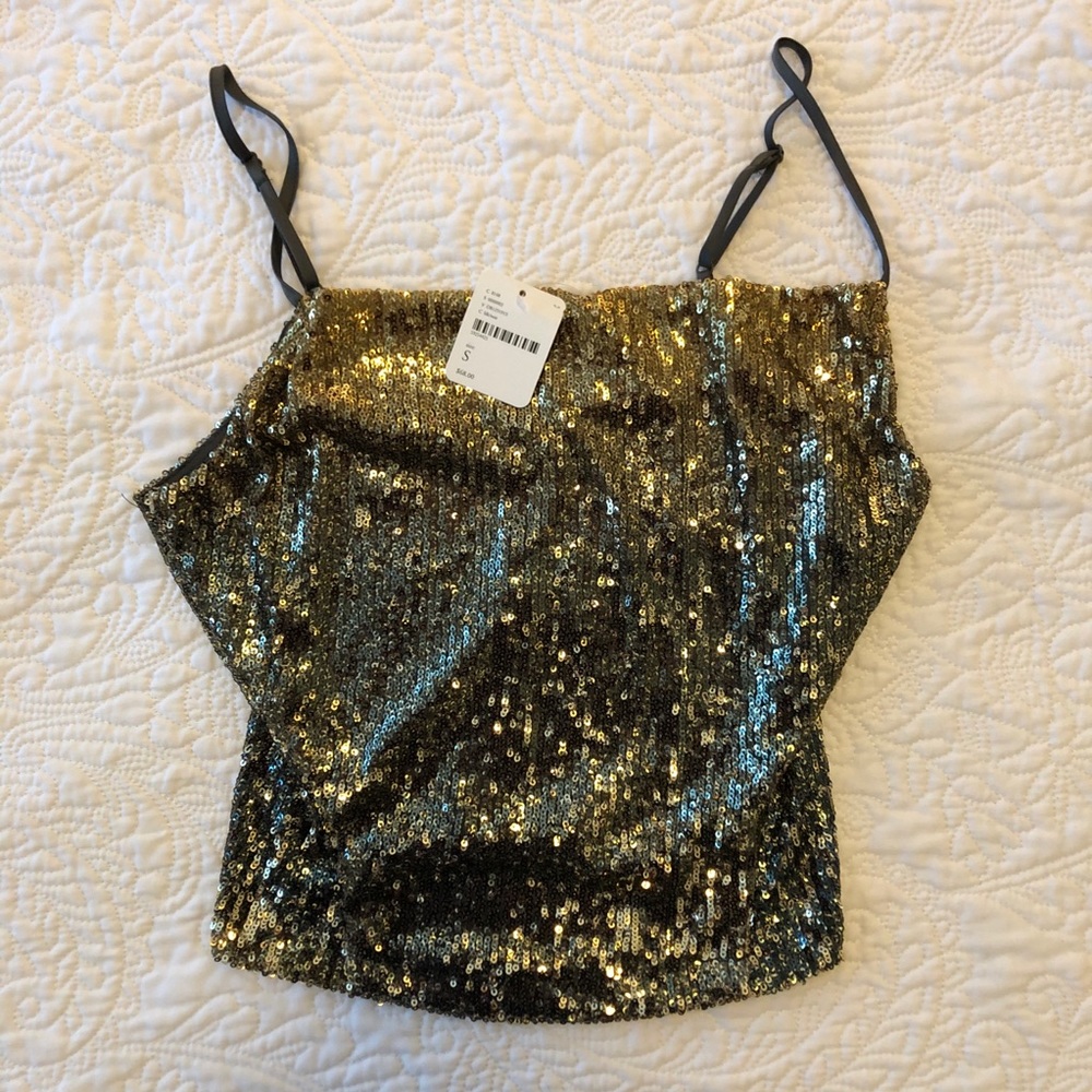 Free People Glitter Sequin Top Stop & Stare Top